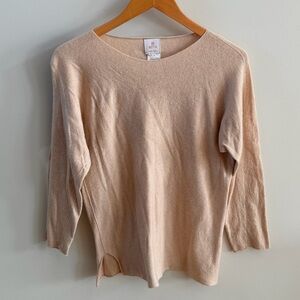 Soft Pink Crew Neck Sweater – Wool/Cashmere/Silk Blend – Size Large